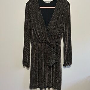 Lush Black and Gold Shimmer Dress